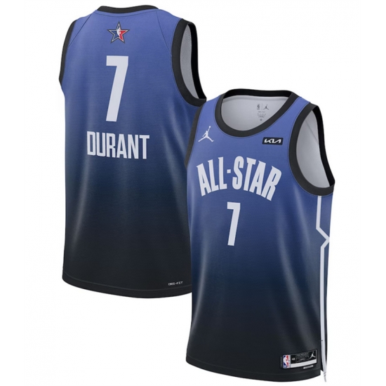 Men 2023 All Star 7 Kevin Durant Blue Game Swingman Stitched Basketball Jersey